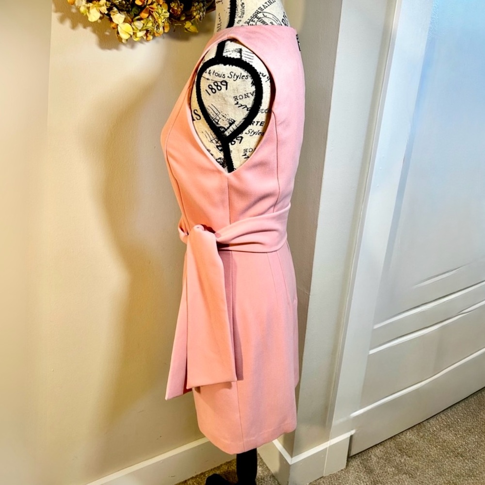 ALICE + OLIVIA Virgil Blush Pink Bateau Neck Tie Waist Dress Sz 4🧡 - Picture 8 of 11